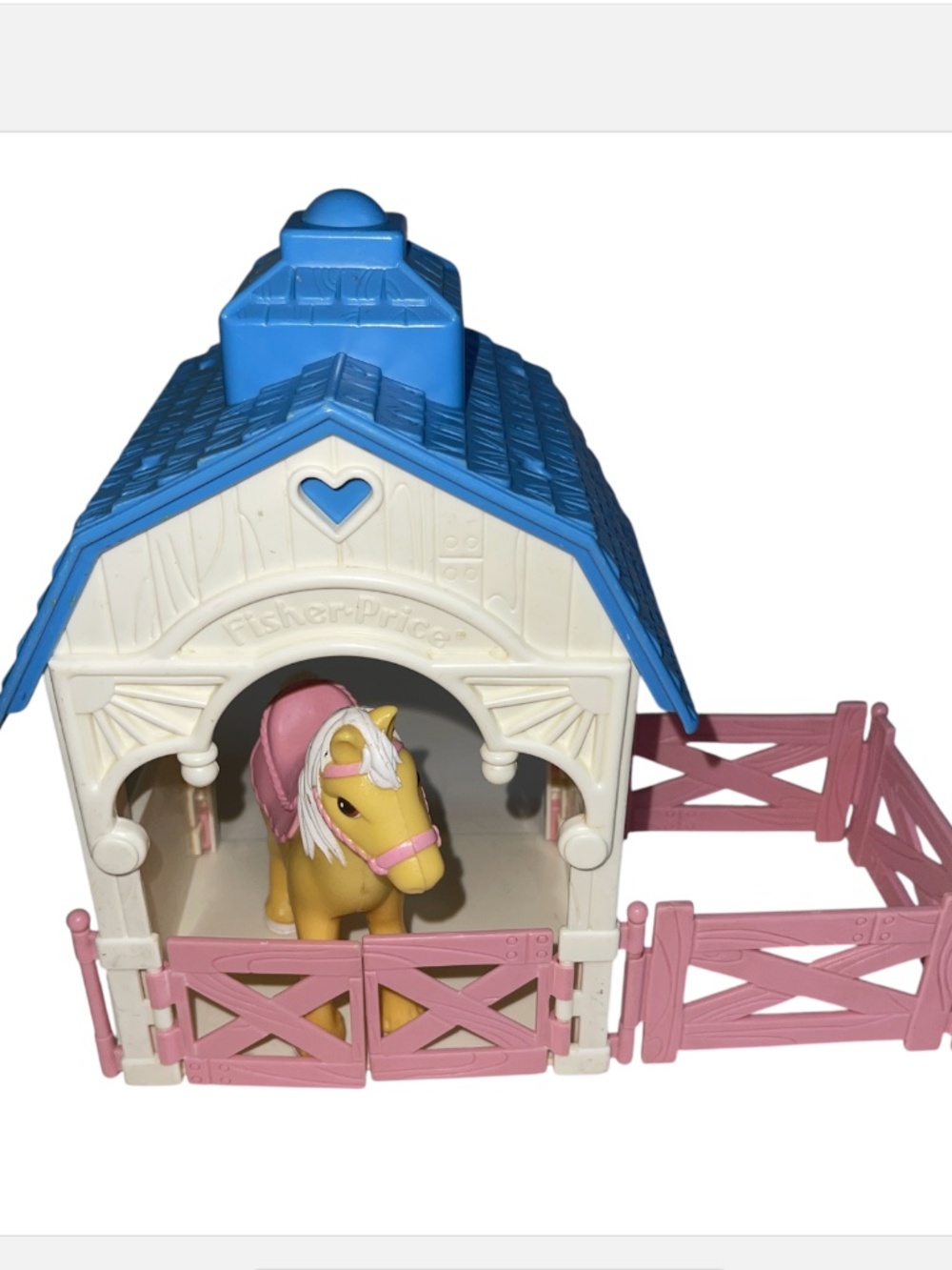 VTG Fisher-Price Loving Family Dream Dollhouse Horse And Stable Set W/ Gate 1993